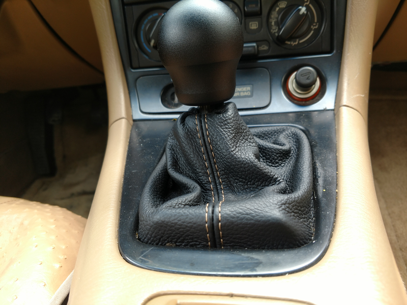 Seen here with new leather boots with matching stitching